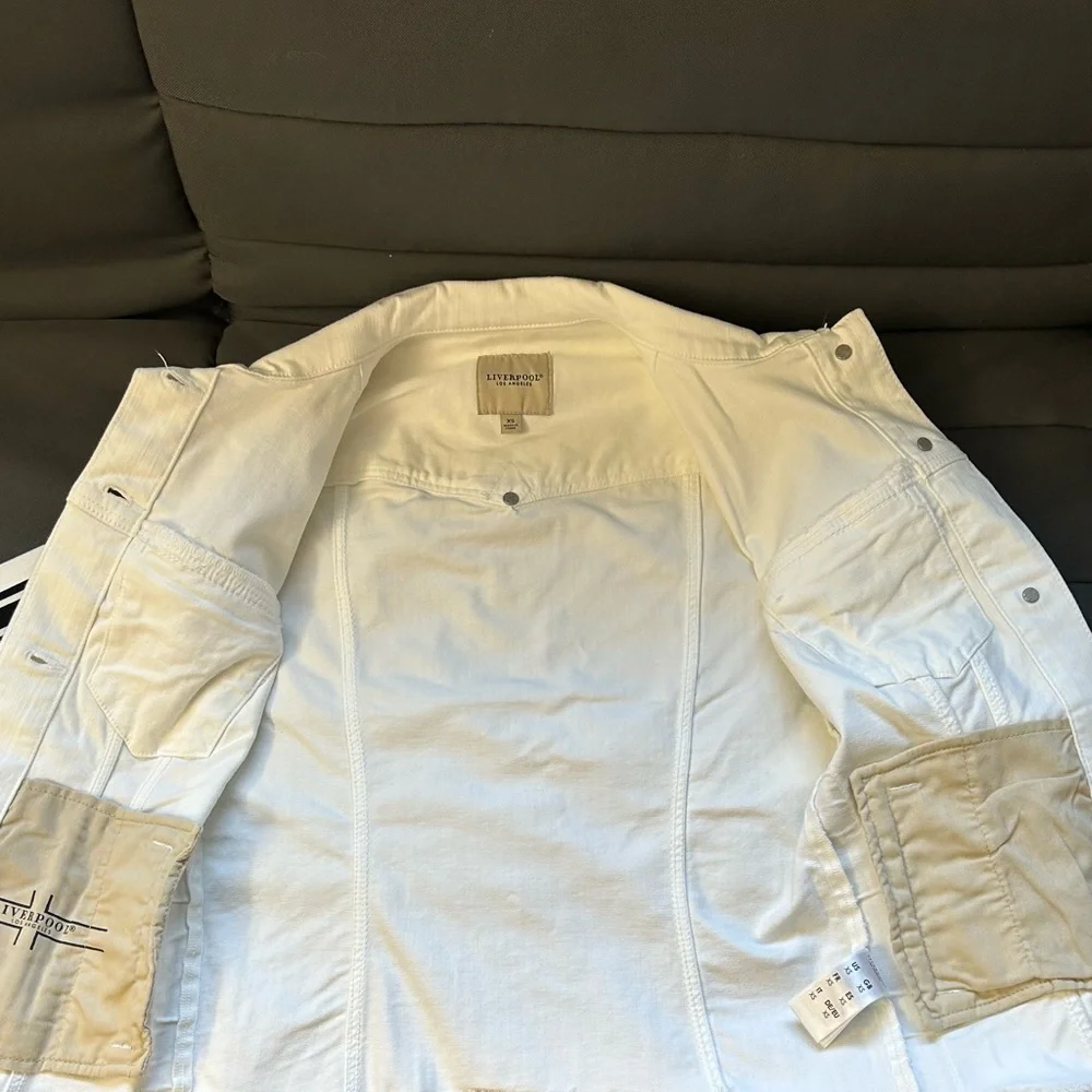 Liverpool Women's “Jackie Jacket” White with Black Stripe , Size XS - Picture 9 of 13